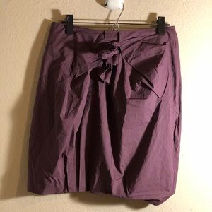 Marni eggplant bubble-hem skirt